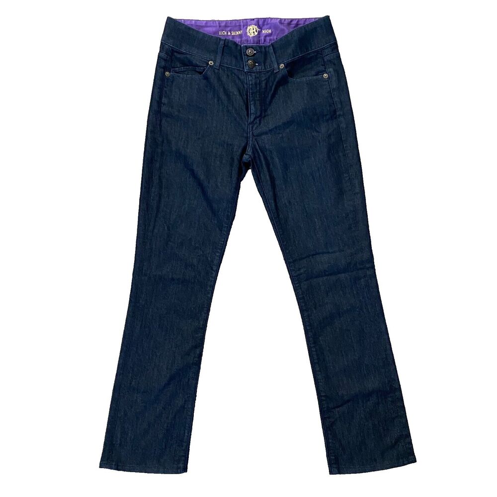 Rich & Skinny Jeans Women's Size 28 Mid Rise Sleek Straight Leg Stretch USA